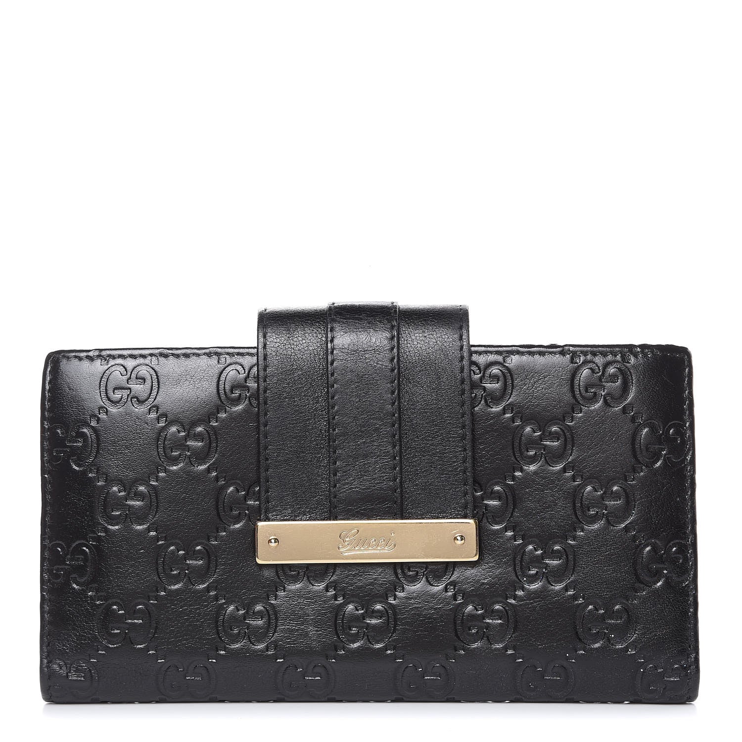 Gucci Guccissima Ladies Web Long Wallet Black 1 of 11