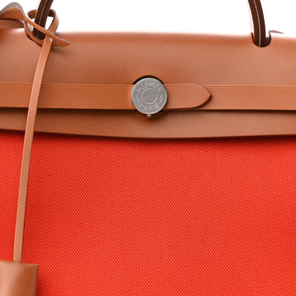 Hermes Vache Hunter Toile Herbag Zip 31 PM Capucine Fauve 9 of 12