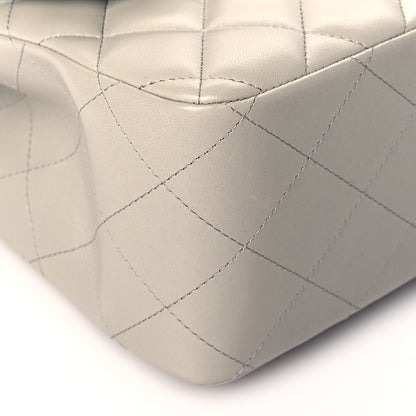 Chanel Lambskin Quilted Jumbo Double Flap Grey 8 of 10