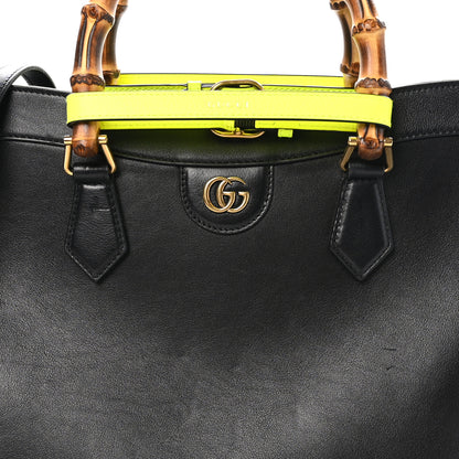 Gucci Calfskin Medium Diana Tote Bag Black Yellow Fluo 9 of 11