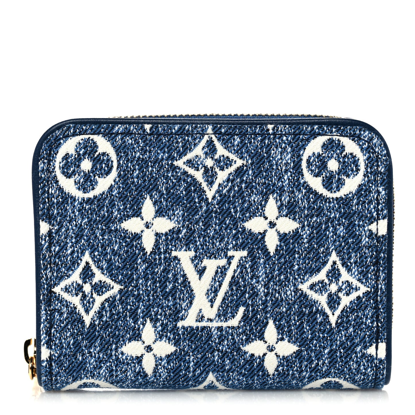 Denim Monogram Jacquard Zippy Coin Purse Bleu