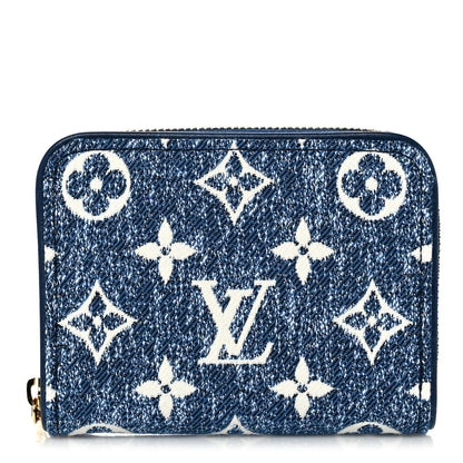 Louis Vuitton Denim Monogram Jacquard Zippy Coin Purse Bleu 1 of 7