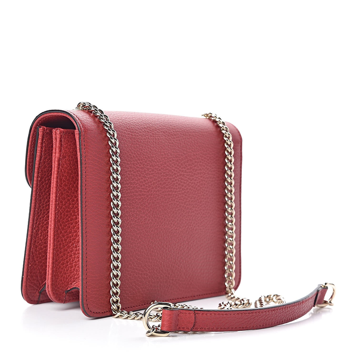Gucci Dollar Calfskin Small Interlocking G Shoulder Bag Red 3 of 10
