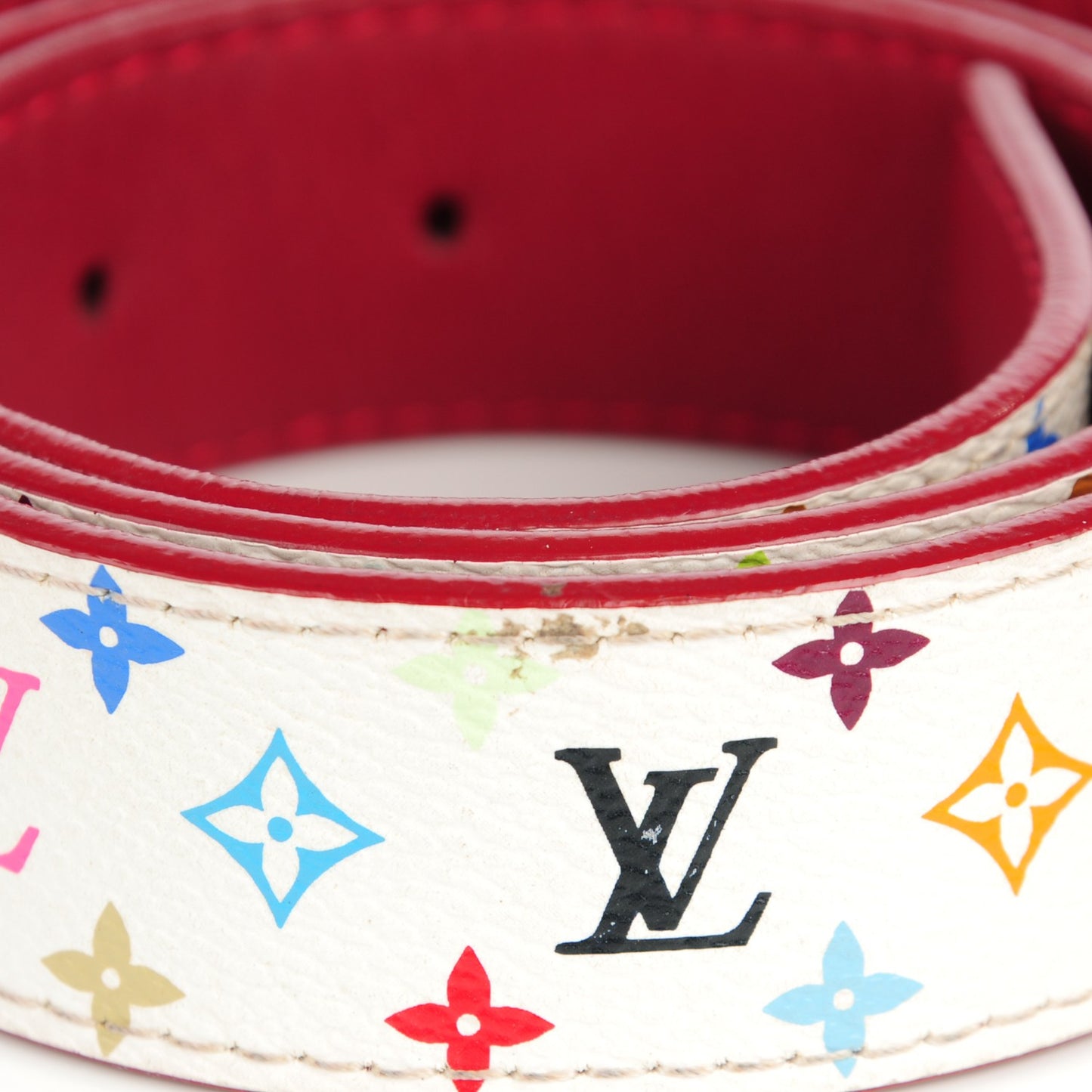 Monogram Multicolor LV Cut Reversible Belt 80 32 White Grenade