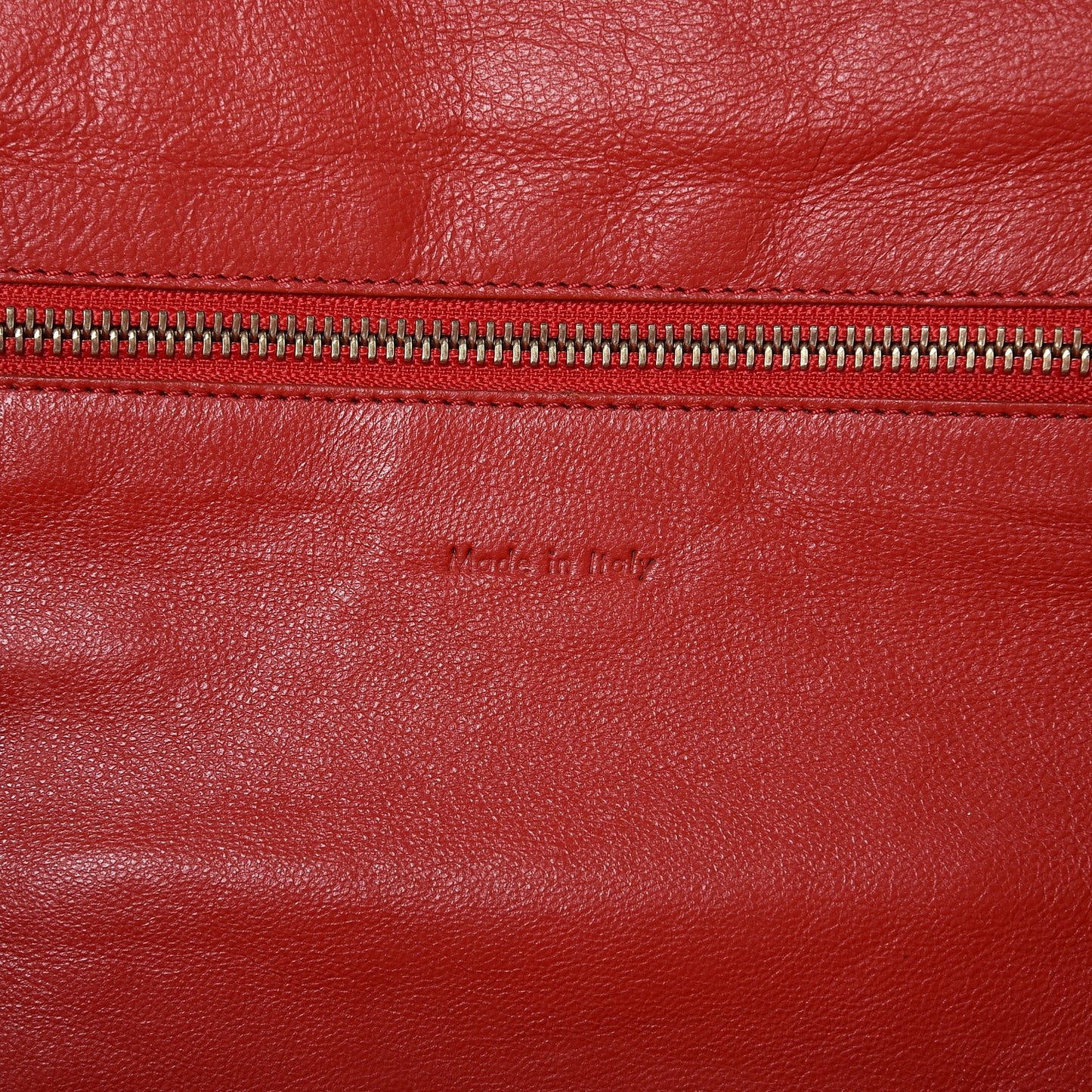 Drummed Calfskin Mini Luggage Vermillion