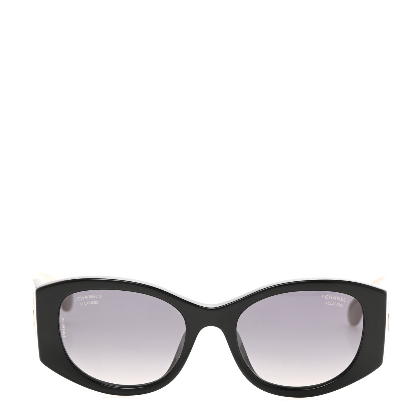 Acetate Oval Sunglasses 5524-A Black Beige
