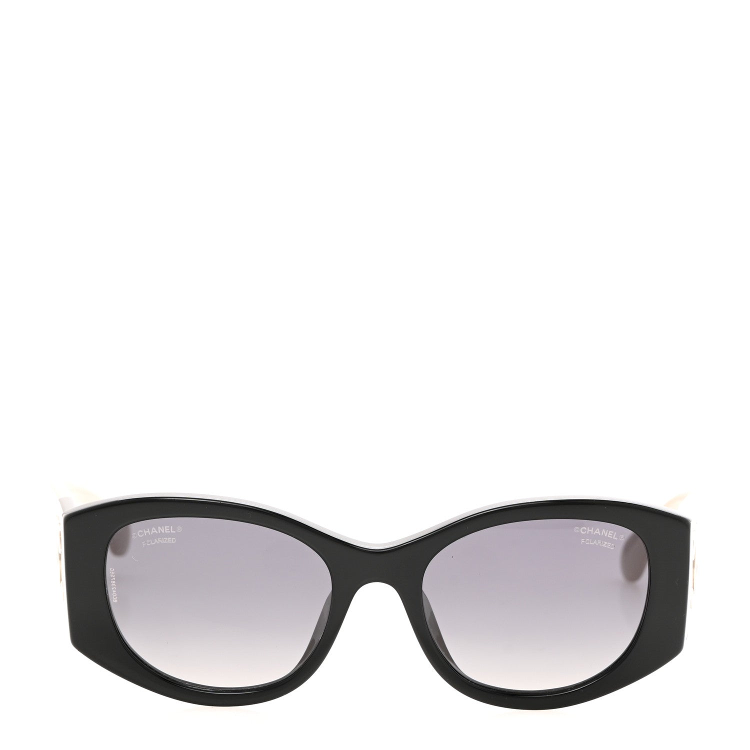 Chanel Acetate Oval Sunglasses 5524-A Black Beige 2 of 8