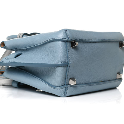 MCM Grained Calfskin Mini Milla Tote Sky Blue 8 of 13