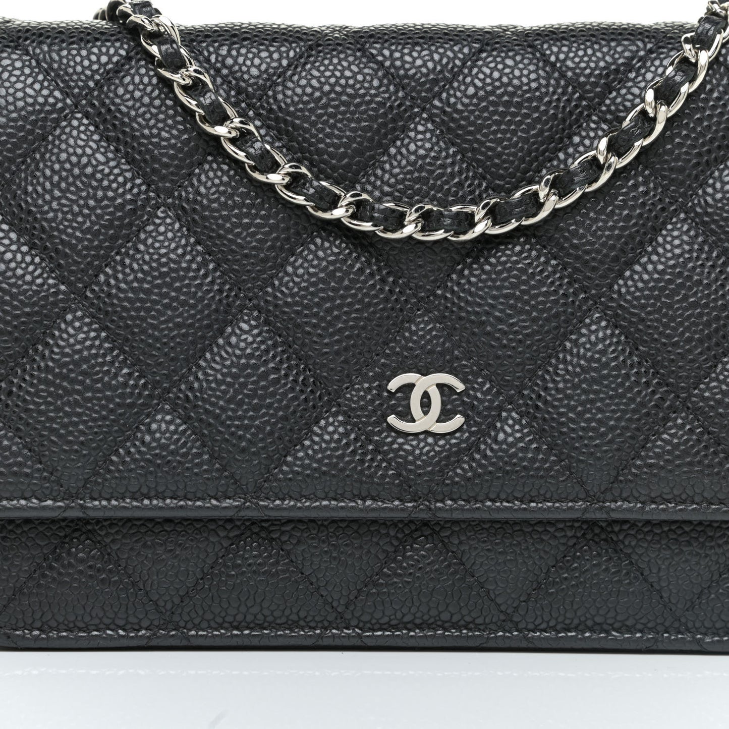 Caviar Quilted Wallet On Chain WOC Black