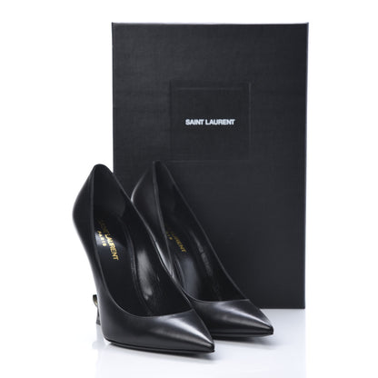 Saint Laurent Calfskin Opyum 110 Pumps 38 Black Gold 9 of 10
