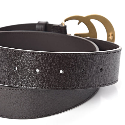 Gucci Textured Dollar Calfskin Double G 40mm Belt 85 34 Dark Cocoa 4 of 6