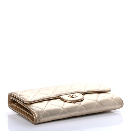 Chanel Metallic Lambskin Quilted Large Flap Wallet Gold 4 of 7