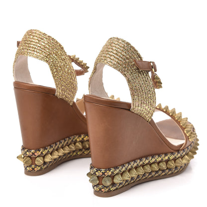 Christian Louboutin Calfskin Cordorella 110 Wedge Sandals 36 Version Cuoio 4 of 7