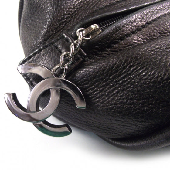 Leather Quilted Bowler Black