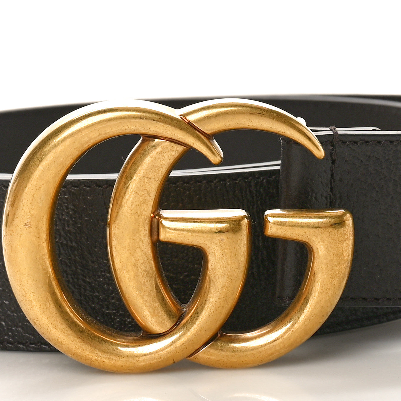Textured Dollar Calfskin Double G 40mm Belt 95 38 Dark Cocoa