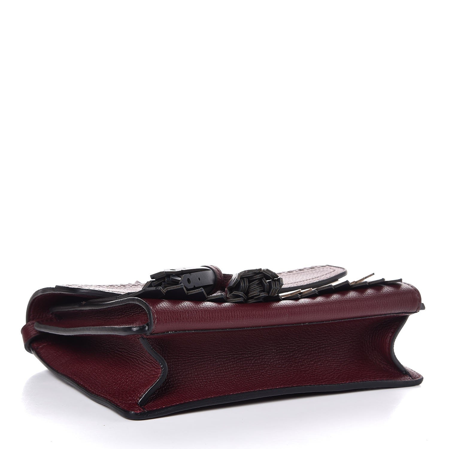 Burberry Grainy Calfskin Broguing Tassel Small Macken Crossbody Bag Mahogany Red 4 of 7