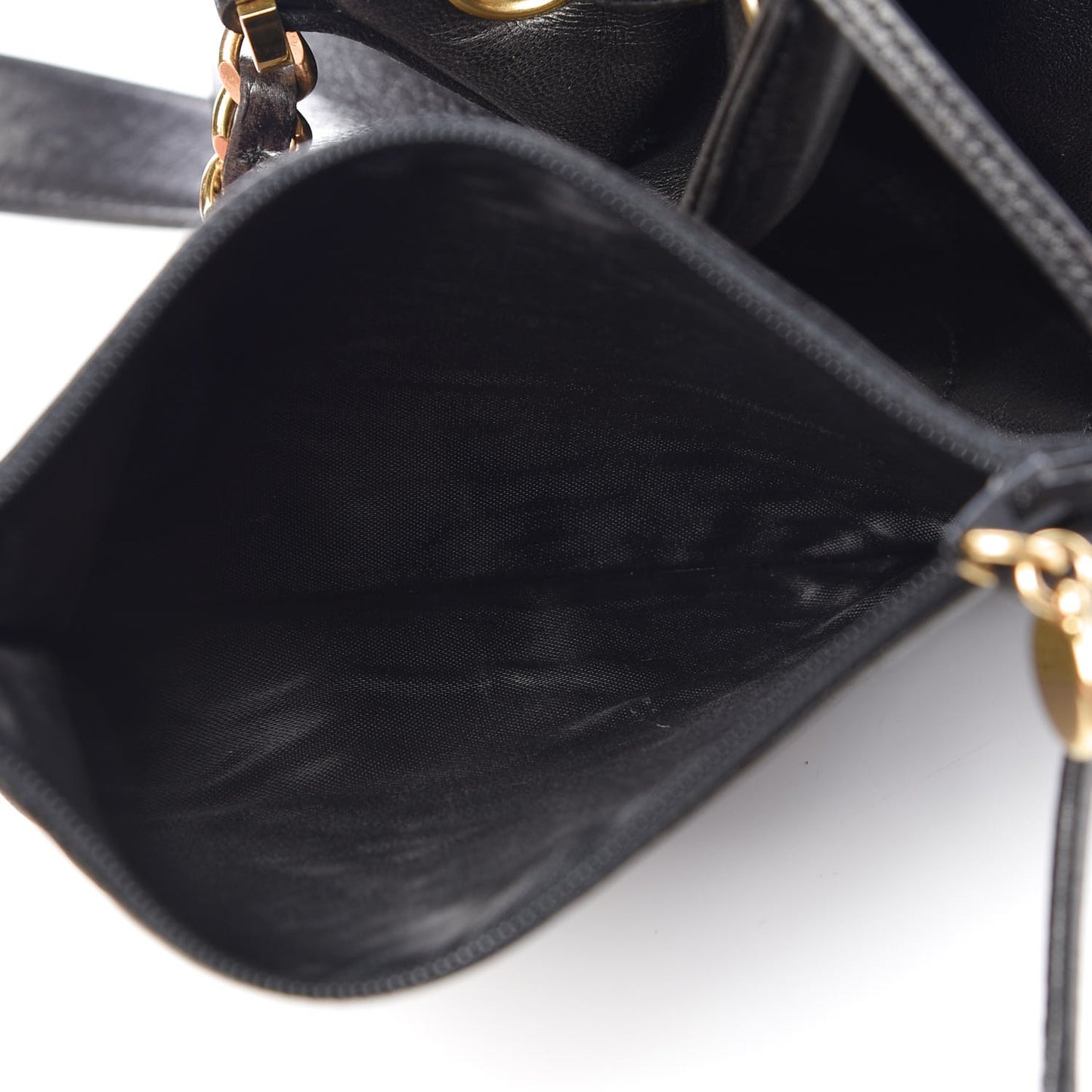 Lambskin CC Drawstring Shoulder Bag Black