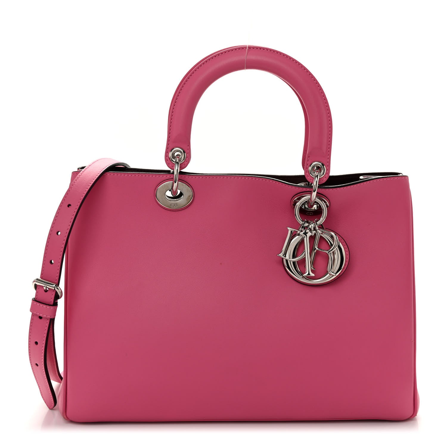 Christian Dior Smooth Calfskin Medium Diorissimo Tote Pink 3 of 11