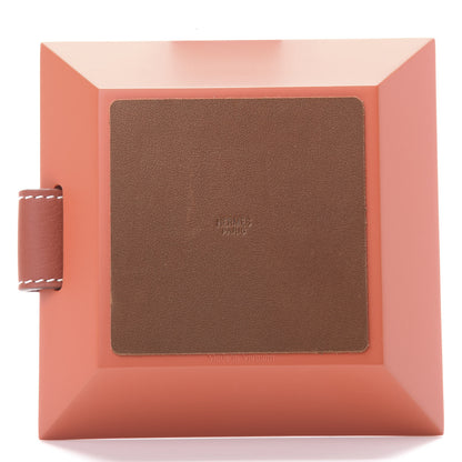 Hermes Lacquered Wood Taurillon Clemence Small Atrium Change Tray Orange Sanguine 3 of 6