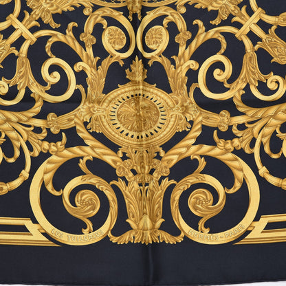 Hermes Silk Les Tuileries Scarf 90 Black 4 of 4