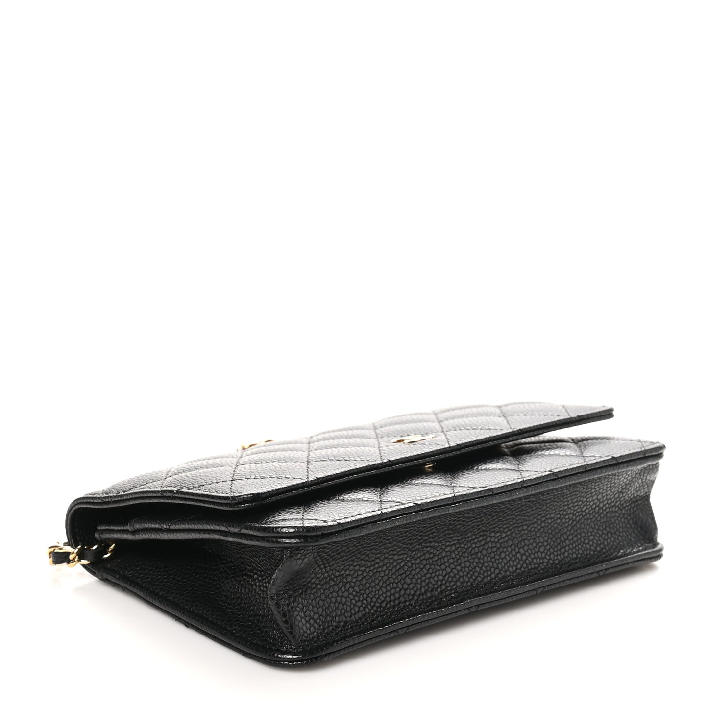 Caviar Quilted Wallet on Chain WOC Black