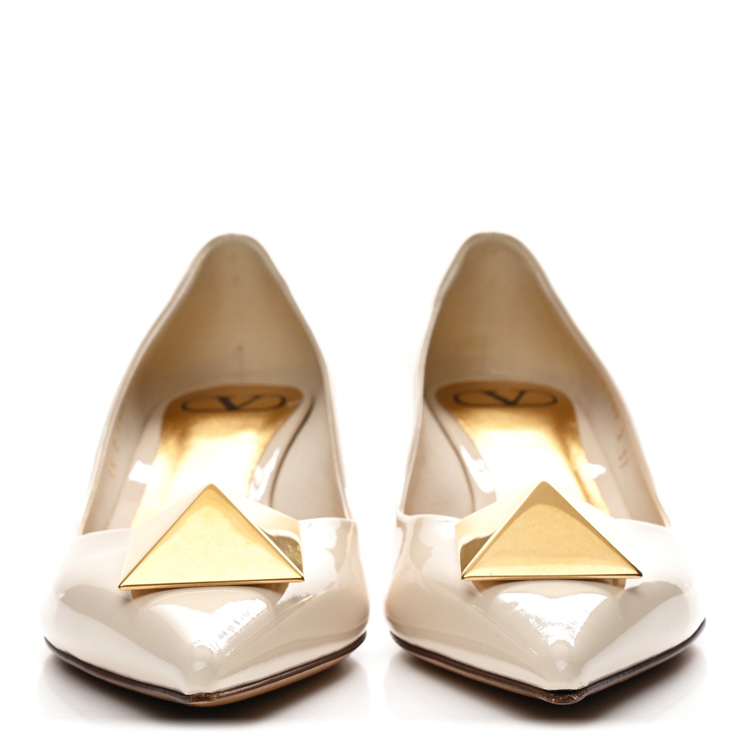 Valentino Garavani Patent Tonal One Stud Pumps 37 Ivory 1813558