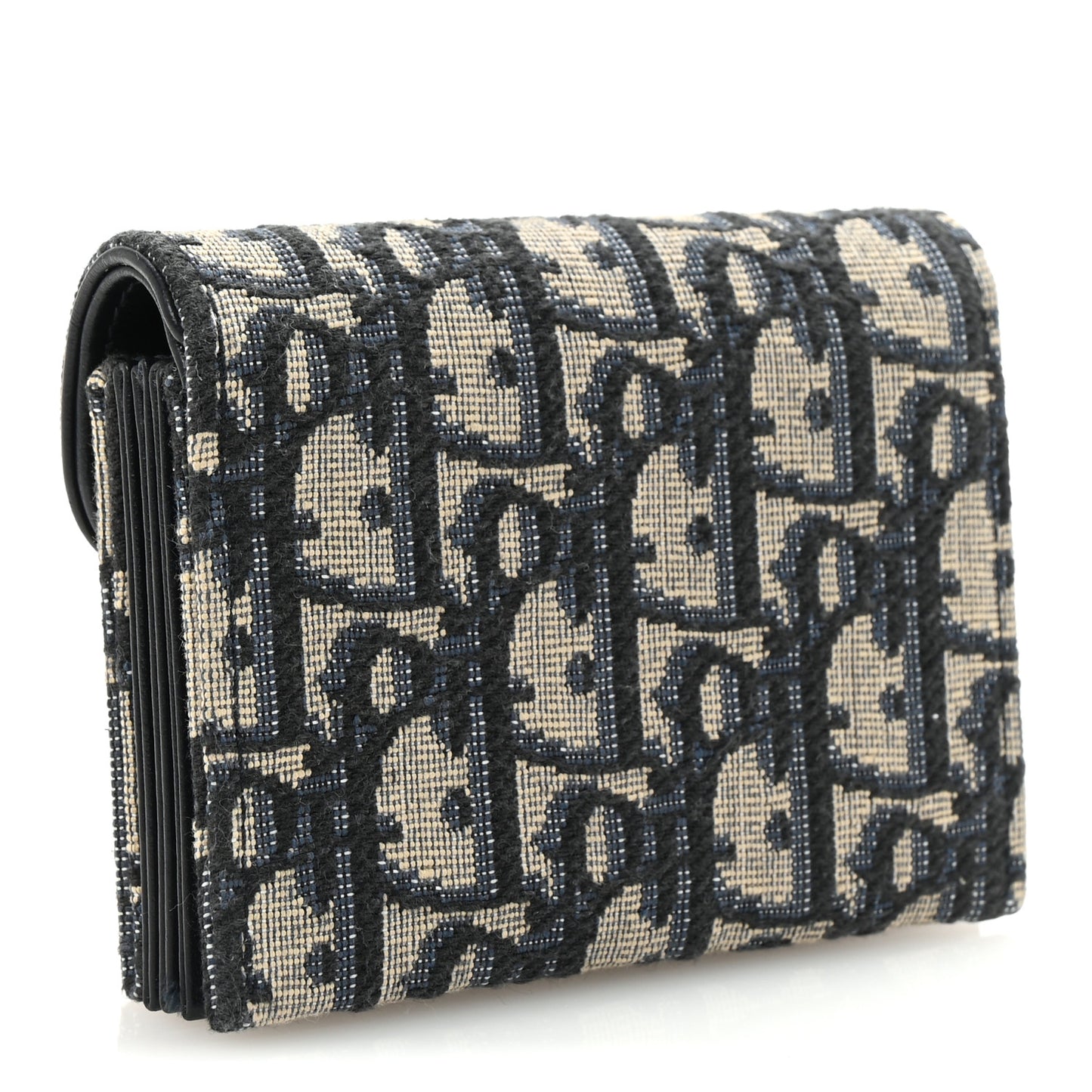 Oblique Saddle 5-Gusset Card Holder Blue
