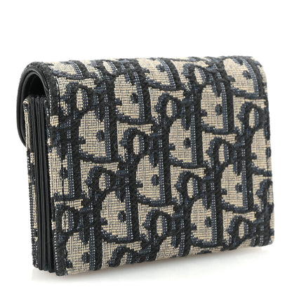 Christian Dior Oblique Saddle 5-Gusset Card Holder Blue 3 of 7