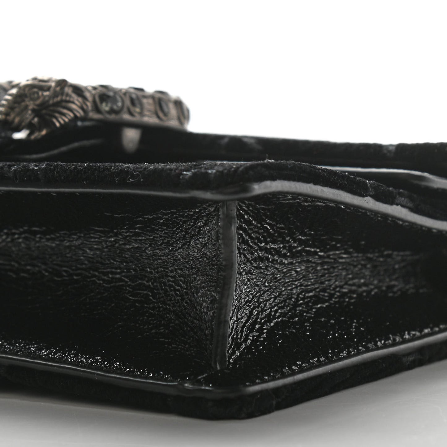 Velvet GG Monogram Super Mini Dionysus Shoulder Bag Black