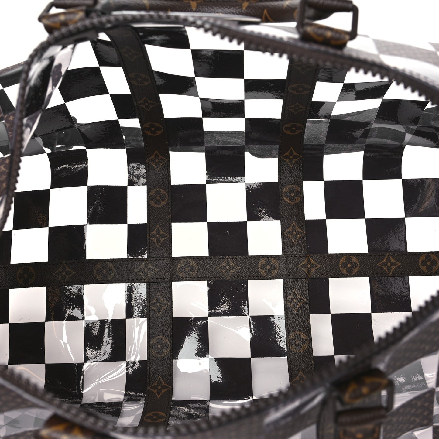 PVC Monogram Chess Keepall Bandouliere 50