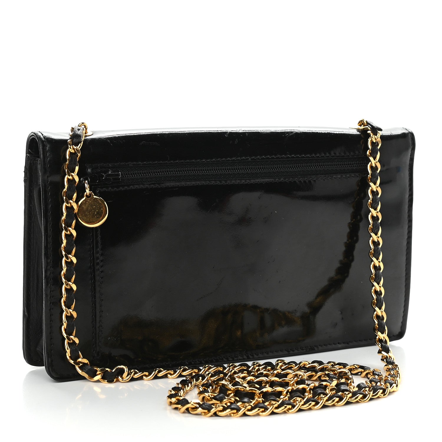 Chanel Patent Timeless CC Wallet On Chain WOC Black 2 of 9