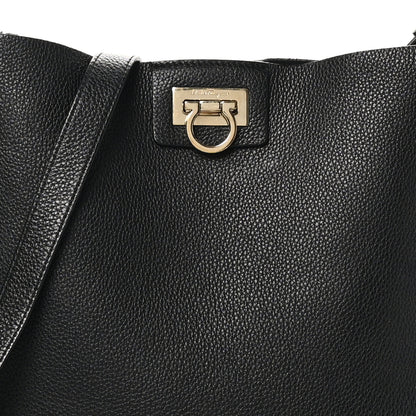 Salvatore Ferragamo Calfskin Reverse Hobo Black 7 of 10