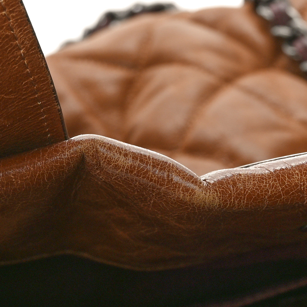 Iridescent Calfskin Large In The Mix Tote Light Brown