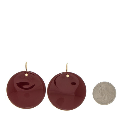 Tiffany Lacquered Japanese Hardwood Elsa Peretti Round Drop Earrings Red 2 of 5