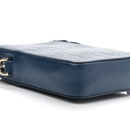 Christian Dior Calfskin Oblique Galaxy Perforated World Tour Messenger Pouch Blue White 9 of 10