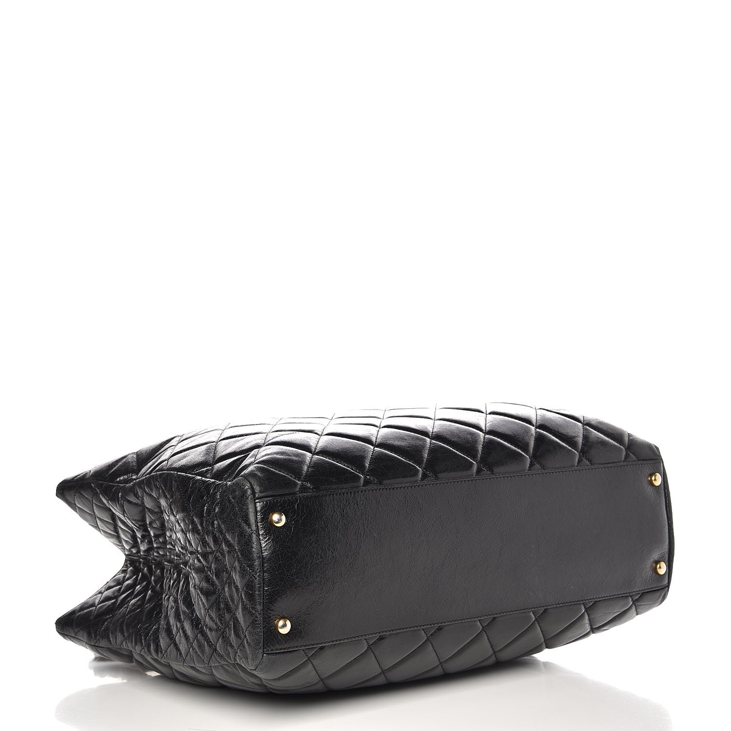 Chanel Glazed Calfskin Quilted Large Tote Black 4 of 9