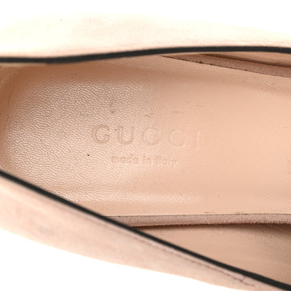 Gucci Kid Scamosciato GG Marmont Fringe 105mm Loafer Pumps 38.5 Crystal Pink 7 of 19