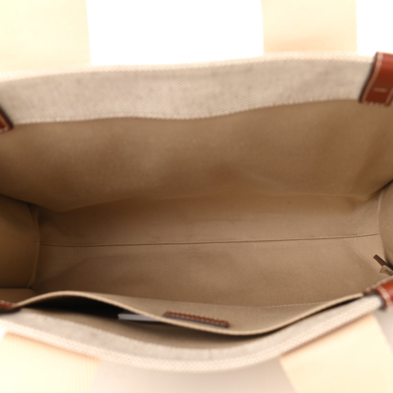 Chloe Cotton Calfskin Medium Woody Ribbon Tote White Brown 5 of 13