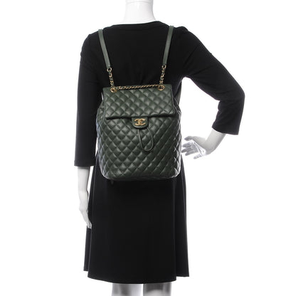 Chanel Lambskin Quilted Large Urban Spirit Backpack Dark Green 2 of 9