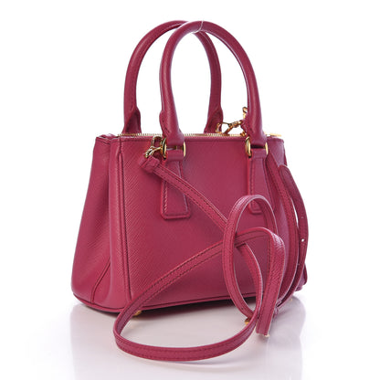 Prada Saffiano Lux Micro Galleria Double Zip Tote Fuxia 3 of 9