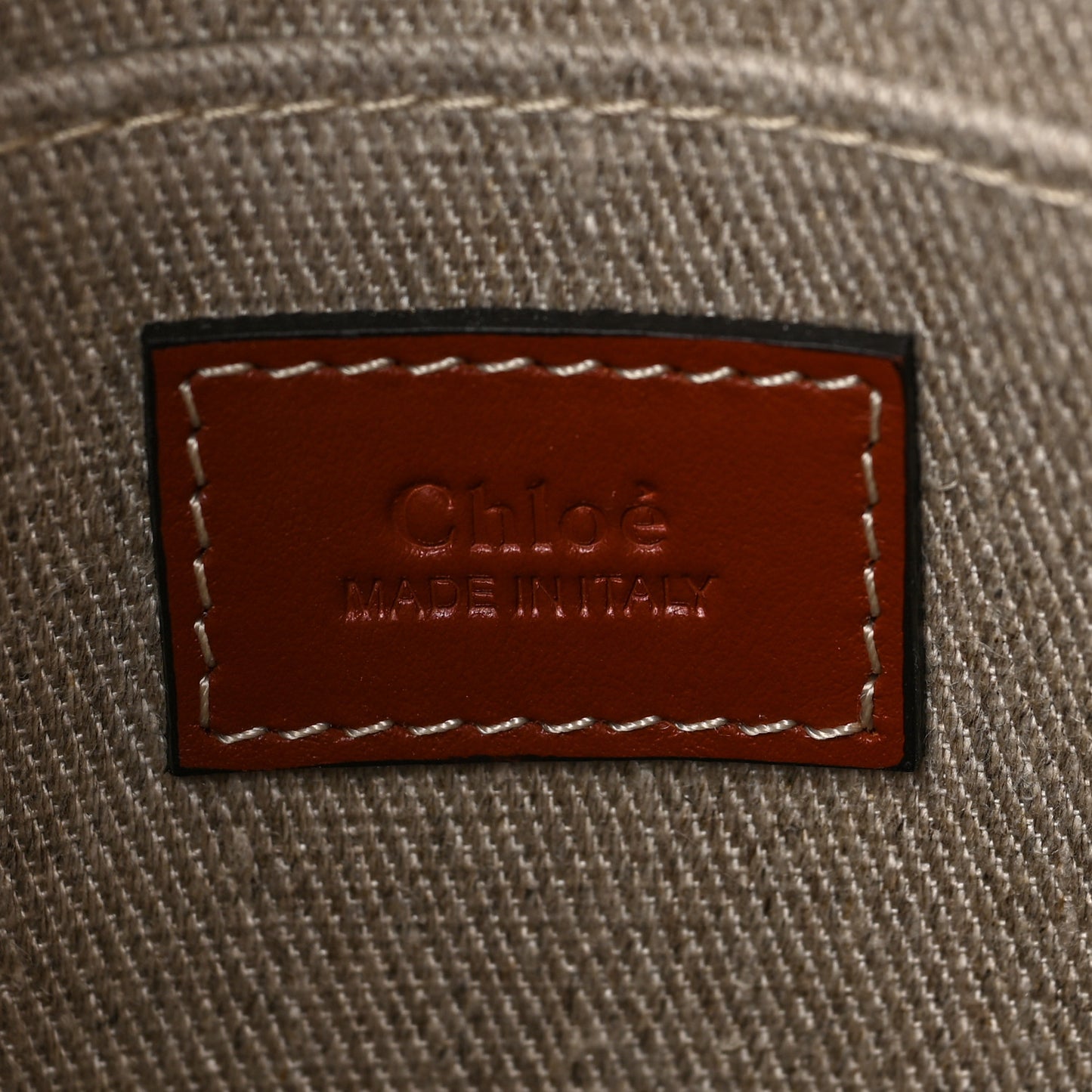 Suede Calfskin Small Woody Ribbon Tote Sepia Brown