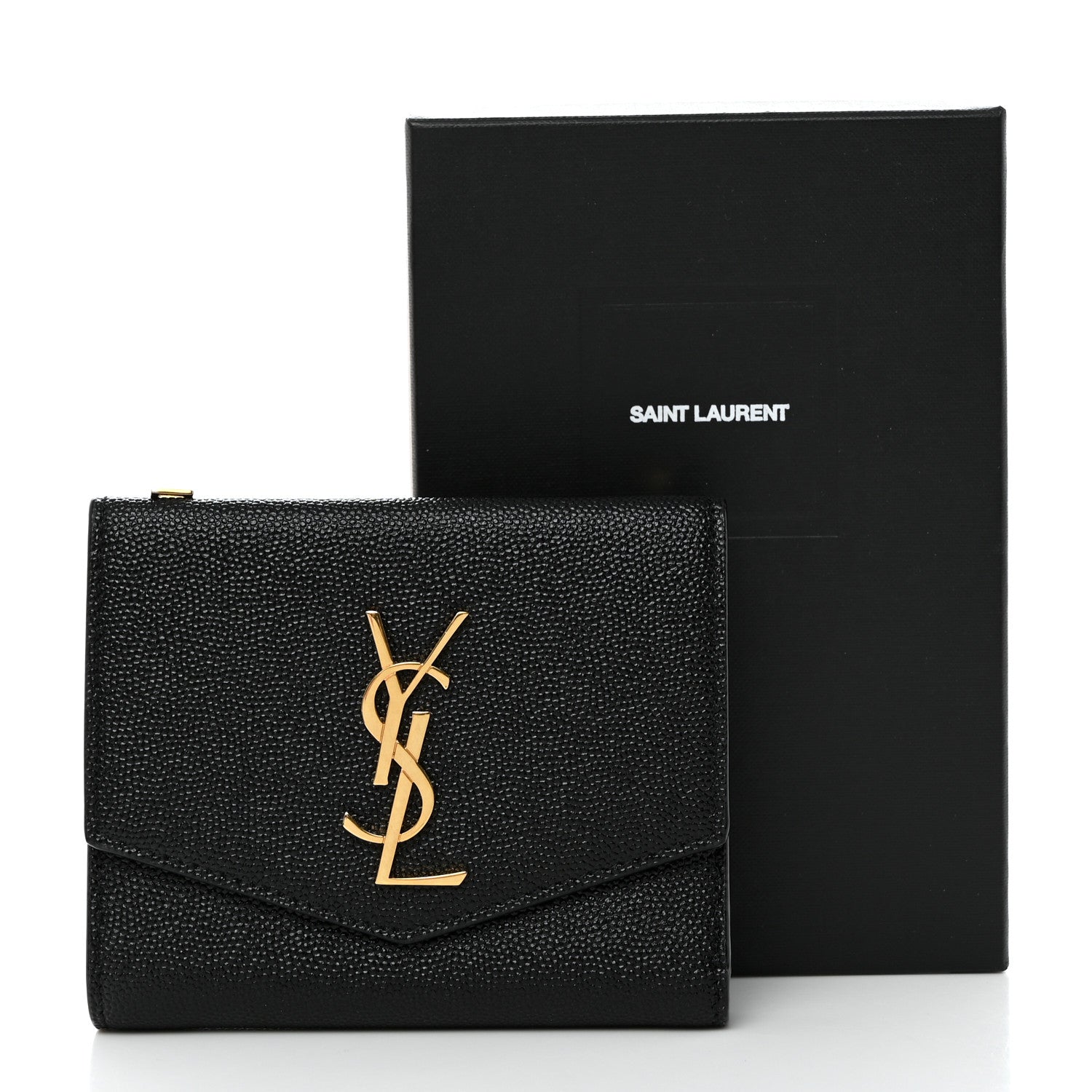 Saint Laurent Grain De Poudre Monogram Bi-Fold Wallet Black 9 of 9