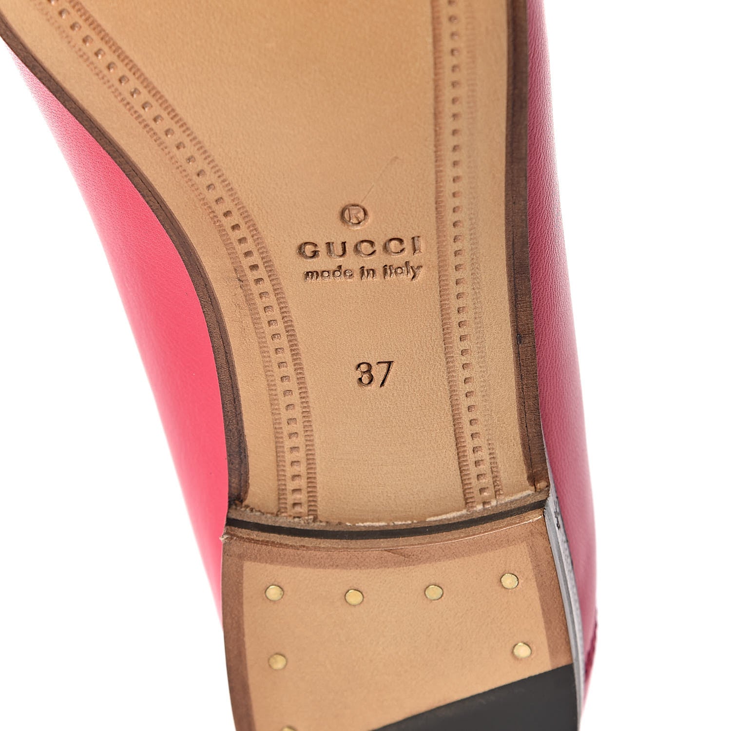 Gucci Lambskin Womens Brixton Horsebit Loafers 37 Hot Pink 6 of 9