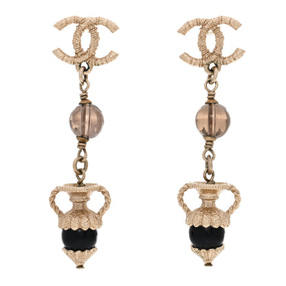 Chanel Metal Gripoix CC Drop Earrings Gold 1 of 4