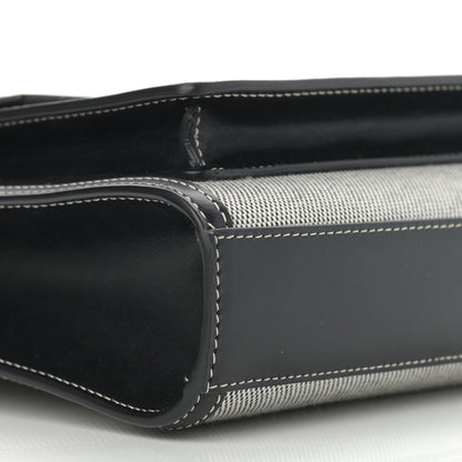 Burberry Canvas Smooth Calfskin Two Tone Mini Pocket Bag Black Fiery Red 9 of 12