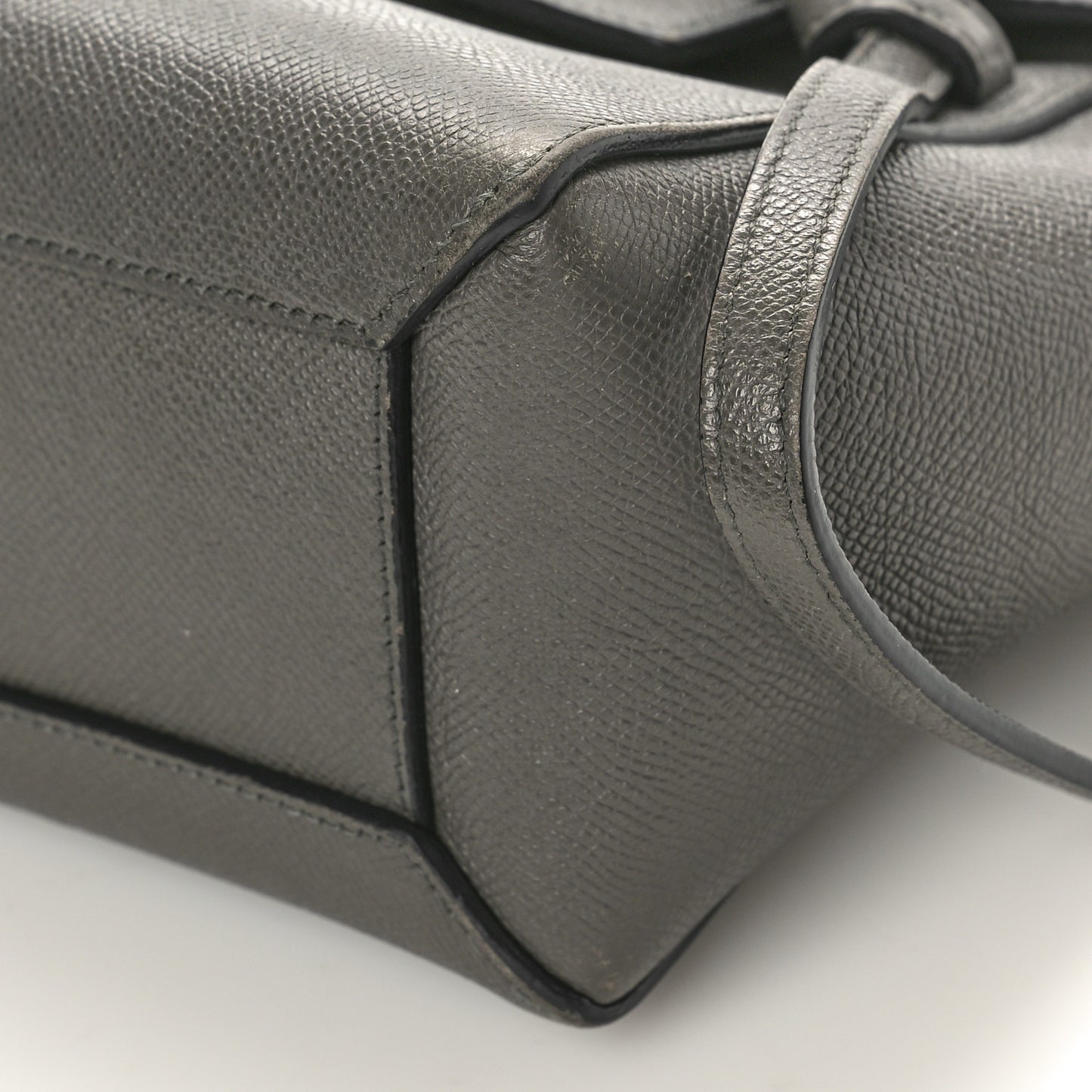 Grained Calfskin Nano Belt Bag Grey