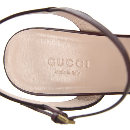 Gucci Lifford Calfskin GG Marmont Ankle Wrap 105mm Sandals 37 Vintage Bordeaux 8 of 10