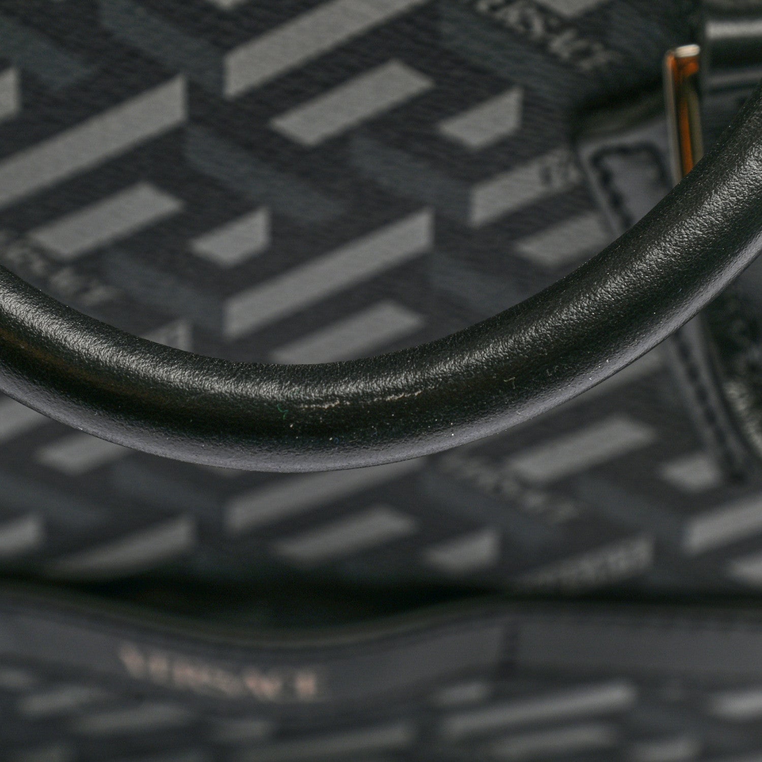 Versace Coated Canvas Calfskin La Greca Signature Travel Bag Black Grey 12 of 12