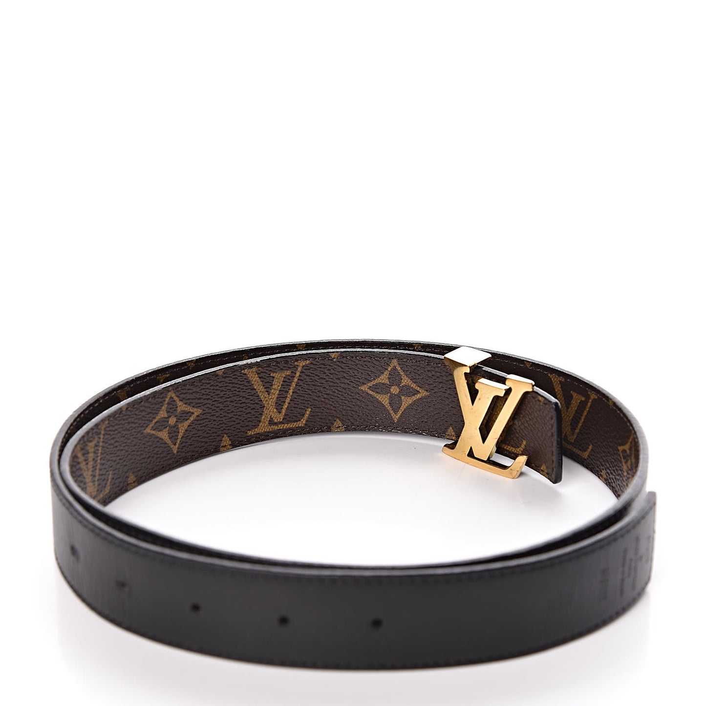 Calfskin Monogram 30mm LV Initiales Reversible Belt 80 32 Black
