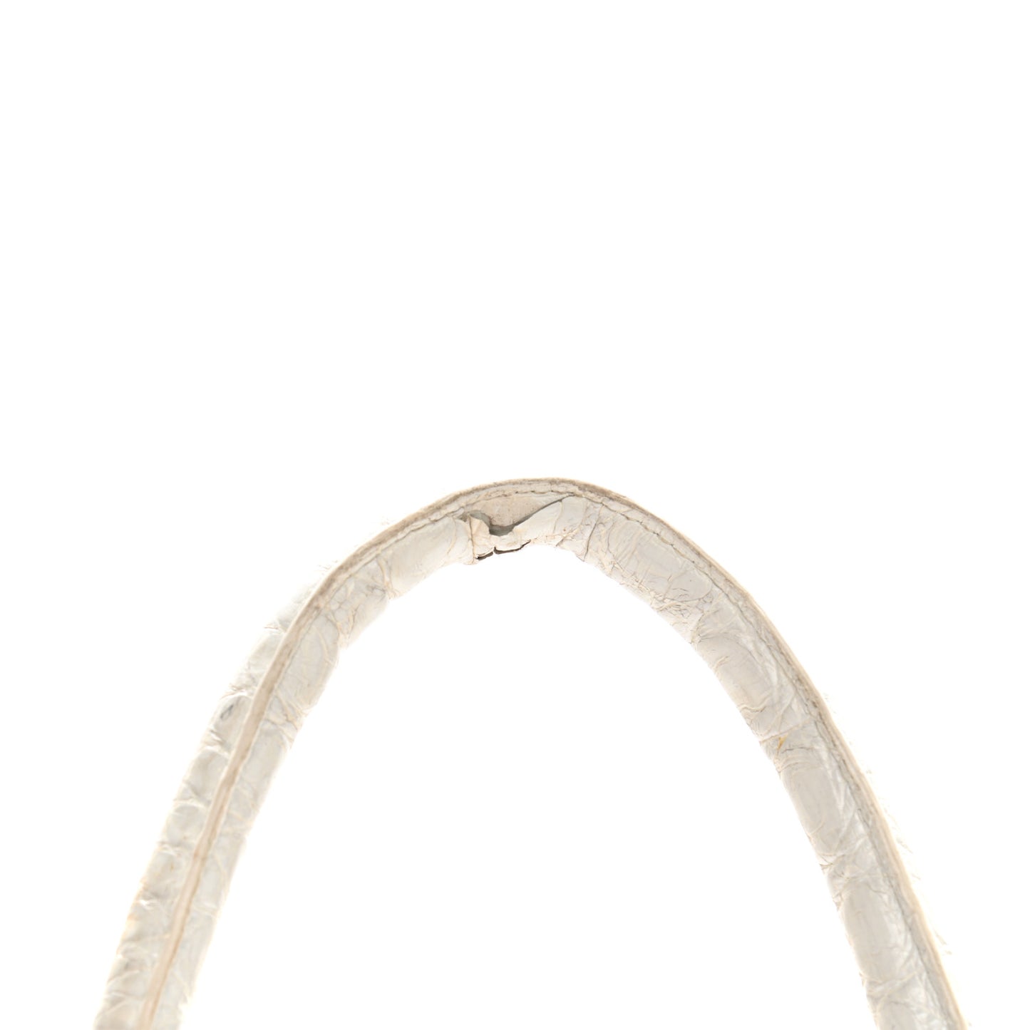 Crocodile Top Handle Tote White
